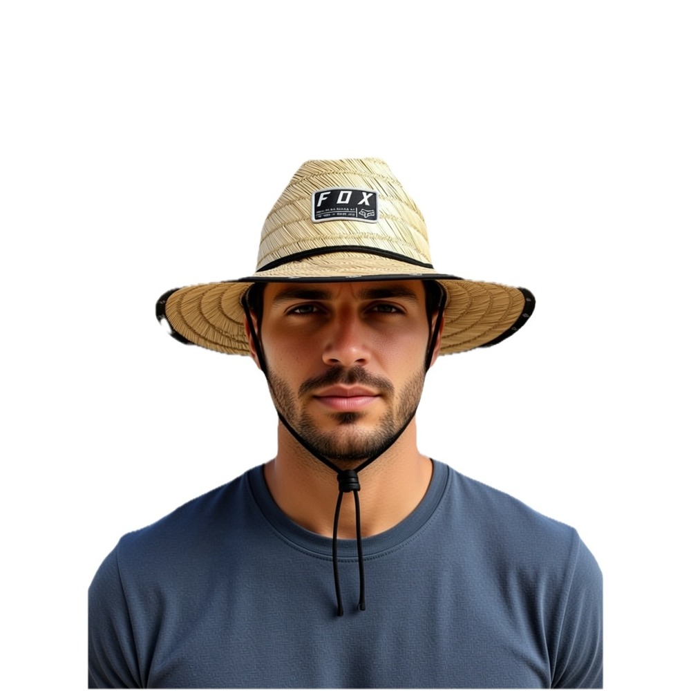 Fox Racing Straw Lifeguard Hat OS Natural Black Sun Protection Wide Brim Outdoor